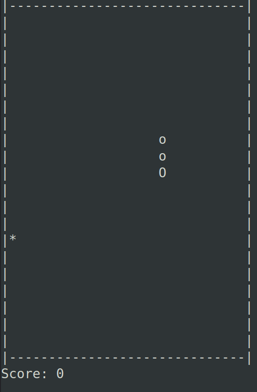 Snake at start, dashed border, three segments